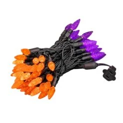 *NEW* True Twinkle Purple/Orange 70 LED C6 Strawberry Mini Lights Commercial Grade On Black Wire -Christmas Lights Series 0033821 new true twinkle purpleorange 70 led c6 strawberry mini lights commercial grade on black wire