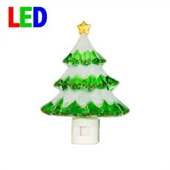 Christmas Night Light - Christmas Tree - Swivel Plug W/LED Bulb