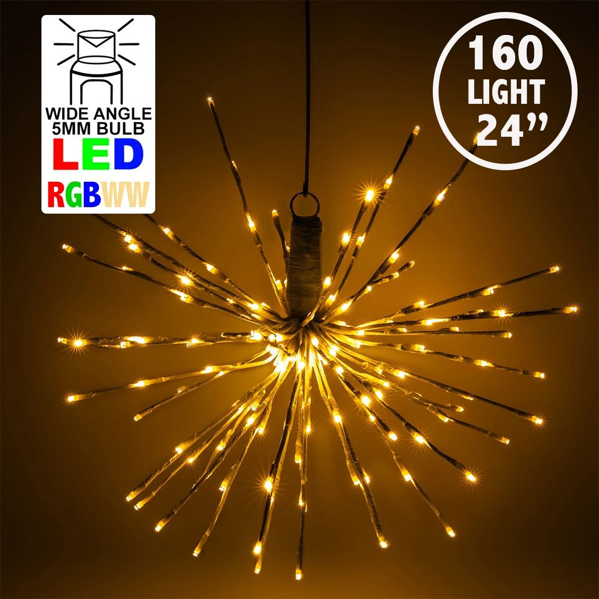 160 LED RGBWW Spritz Branch Light - 24" 1 160 LED RGBWW Spritz Branch Light - 24"