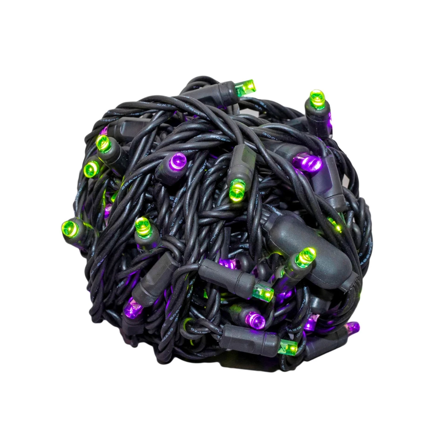 Commercial Grade Wide Angle 50 LED Purple/Lime 25' Long On Black Wire 2 Commercial Grade Wide Angle 50 LED Purple/Lime 25' Long On Black Wire - Image 2