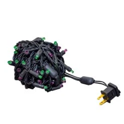Commercial Grade Wide Angle 50 LED Purple/Lime 25' Long On Black Wire 8 Commercial Grade Wide Angle 50 LED Purple/Lime 25' Long On Black Wire -Christmas Lights Series 0033980 commercial grade wide angle 50 led purplelime 25 long on black wire