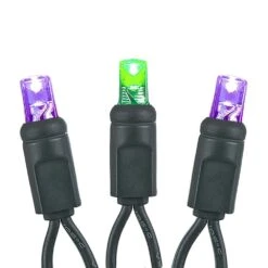 Commercial Grade Wide Angle 50 LED Purple/Lime 25' Long On Black Wire 9 Commercial Grade Wide Angle 50 LED Purple/Lime 25' Long On Black Wire -Christmas Lights Series 0033981 commercial grade wide angle 50 led purplelime 25 long on black wire