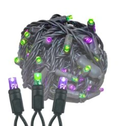 Commercial Grade Wide Angle 50 LED Purple/Lime 25' Long On Black Wire 11 Commercial Grade Wide Angle 50 LED Purple/Lime 25' Long On Black Wire -Christmas Lights Series 0033987 commercial grade wide angle 50 led purplelime 25 long on black wire