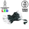 *NEW* True Twinkle Pure White 70 LED C6 Strawberry Mini Lights Commercial Grade On Green Wire