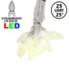 25 Warm White LED C9 Pre-Lamped String Lights On White Wire