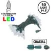 C7 Coaxial 50 LED Pure White 8" Spacing Green Wire