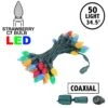 C7 Coaxial 50 LED Multi 8" Spacing Green Wire