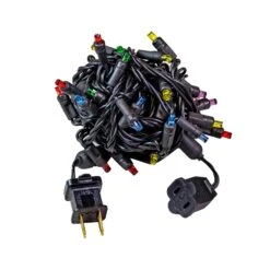 Commercial Grade Wide Angle 50 LED Rainbow Color 17' Long On Green Wire -Christmas Lights Series 0034082 commercial grade wide angle 50 led rainbow color 17 long on green wire