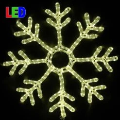 24" Fancy Warm White LED Snowflake