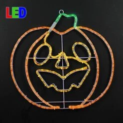 22" Halloween Pumpkin LED Rope Light Motif