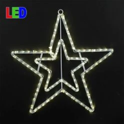 20" Double Star Christmas LED Rope Light Motif