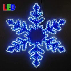 5' Fancy LED Blue And White Snowflake
