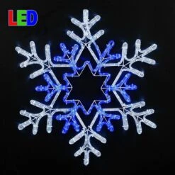 30" Deluxe Pure White/Blue LED Snowflake