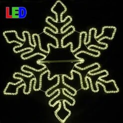 5' Fancy Warm White LED Snowflake