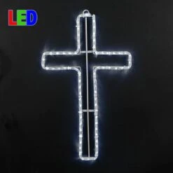 24" Christian Cross LED Rope Light Motif