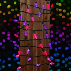 Pink And Purple 70 LED C6 Strawberry Mini Lights Commercial Grade Green Wire -Christmas Lights Series 0034139 pink and purple 70 led c6 strawberry mini lights commercial grade green wire