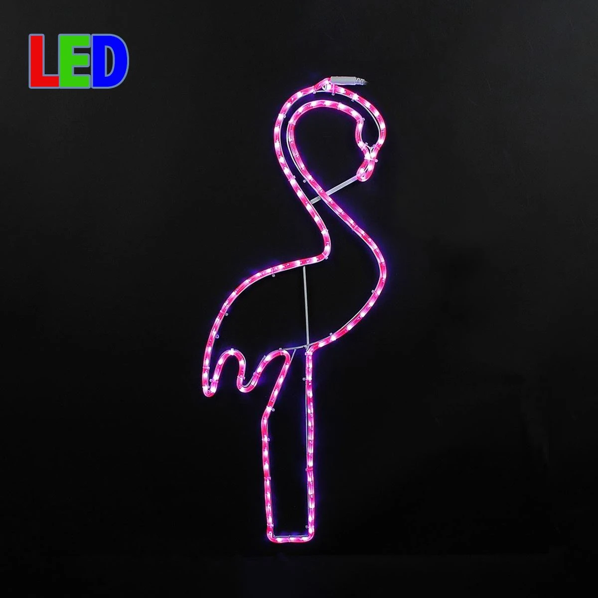 24" Pink Flamingo LED Rope Light Motif 1 24" Pink Flamingo LED Rope Light Motif