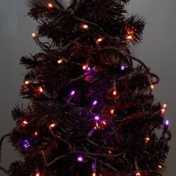 Commercial Grade Wide Angle 50 LED Purple/Amber 25' Long On Black Wire 13 Commercial Grade Wide Angle 50 LED Purple/Amber 25' Long On Black Wire -Christmas Lights Series 0034148 commercial grade wide angle 50 led purpleamber 25 long on black wire