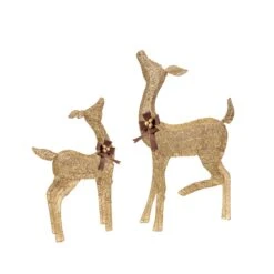 Pre-Lit Fawn With Doe Decoration Warm White LED 38 In. And 28 In. -Christmas Lights Series 0034162 pre lit fawn with doe decoration warm white led 38 in and 28 in