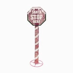 60 In. Santa Stop Sign Decoration With LED Lights -Christmas Lights Series 0034181 60 in santa stop sign decoration with led lights