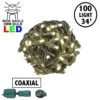 Coaxial 100 LED Warm White 4" Spacing Brown Wire