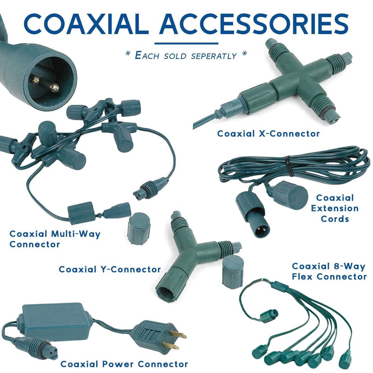 Coaxial 100 LED Multi 4" Spacing Green Wire 7 Coaxial 100 LED Multi 4" Spacing Green Wire - Image 7