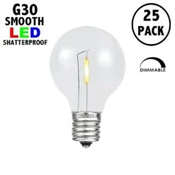 Warm White - G30 - Plastic Filament LED Replacement Bulbs - 25 Pack