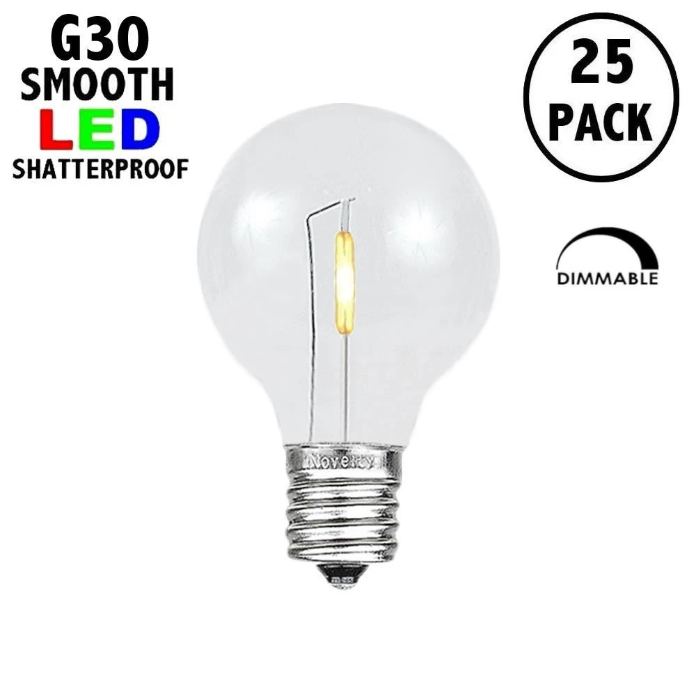 Warm White - G30 - Plastic Filament LED Replacement Bulbs - 25 Pack 1 Warm White - G30 - Plastic Filament LED Replacement Bulbs - 25 Pack