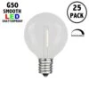 Warm White LED G50 Plastic Filament LED Globe Bulbs - 25pk