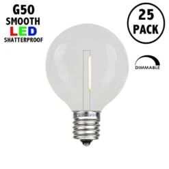 Warm White LED G50 Plastic Filament LED Globe Bulbs - 25pk