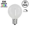 Pure White LED G50 Plastic Filament LED Globe Bulbs - 25pk
