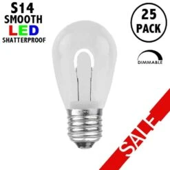Pure White S14 U-Shaped LED Plastic Flex Filament Replacement Bulbs 25 Pack