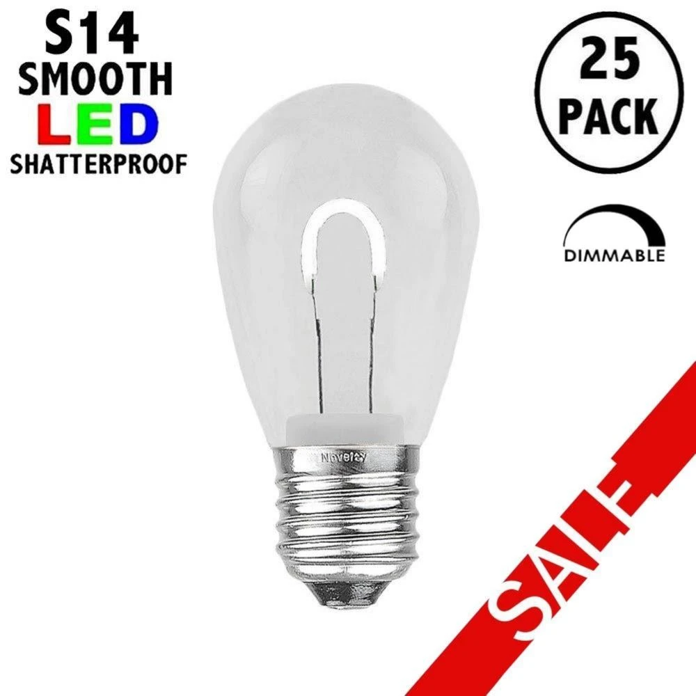 Pure White S14 U-Shaped LED Plastic Flex Filament Replacement Bulbs 25 Pack 1 Pure White S14 U-Shaped LED Plastic Flex Filament Replacement Bulbs 25 Pack