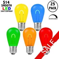 Multi Colored S14 U-Shaped LED Plastic Flex Filament Replacement Bulbs 25 Pack
