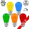 Multi Colored S14 U-Shaped LED Glass Flex Filament Replacement Bulbs 25 Pack