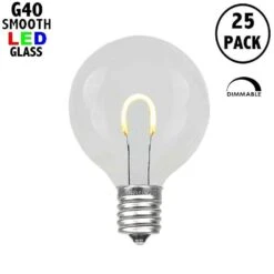 Warm White G40 U-Shaped LED Glass Flex Filament Replacement Bulbs 25 Pack