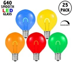 Multi Colored G40 U-Shaped LED Glass Flex Filament Replacement Bulbs 25 Pack