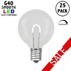 Pure White G40 U-Shaped LED Plastic Flex Filament Replacement Bulbs 25 Pack