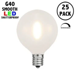 Frosted White - G40 - Plastic Filament LED Replacement Bulbs - 25 Pack