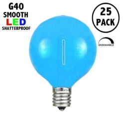 Blue - G40 - Plastic Filament LED Replacement Bulbs - 25 Pack