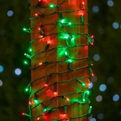 Commercial Grade Wide Angle 50 LED Red/Green 25' Long On Green Wire -Christmas Lights Series 0034490 commercial grade wide angle 50 led redgreen 25 long on green wire