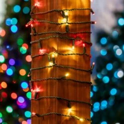 Commercial Grade Wide Angle 50 LED Red/Warm White 25' Long On Green Wire -Christmas Lights Series 0034495 commercial grade wide angle 50 led redwarm white 25 long on green wire