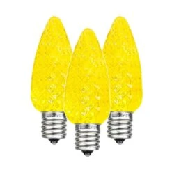 Yellow C9 LED Replacement Bulbs 25 Pack -Christmas Lights Series 0034565 yellow c9 led replacement bulbs 25 pack