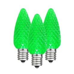 Green C9 LED Replacement Bulbs 25 Pack -Christmas Lights Series 0034570 green c9 led replacement bulbs 25 pack